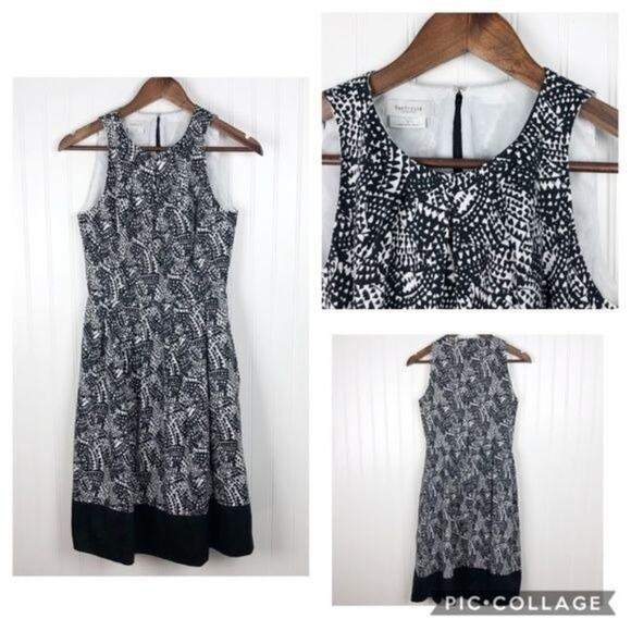 Van Heusen Dress Womens Size 4 Black White Roundneck Sleeveless‎ Hidden Pocket - Picture 1 of 5